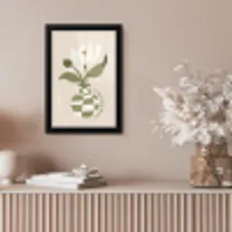 Bloem - Wit - Vaas - Quote fotolijst zwart zonder passe partout klein -sfeer5