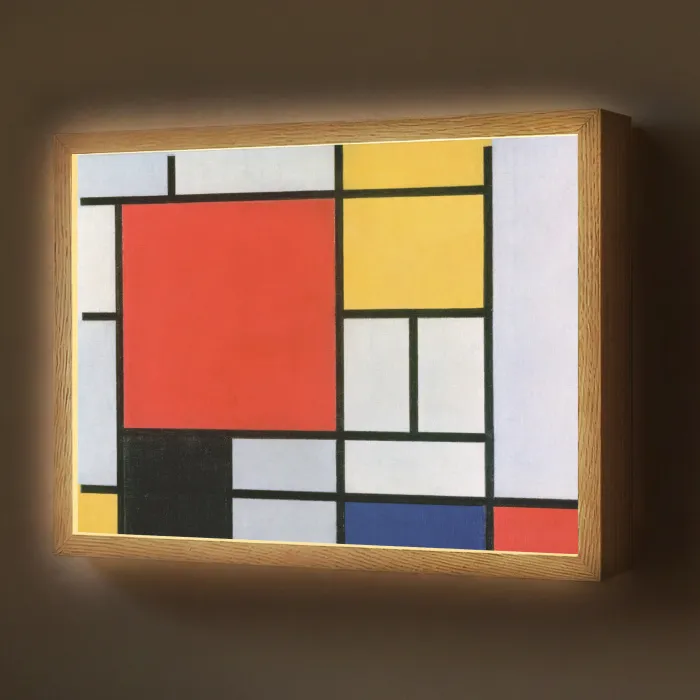 Kunst - Mondriaan - Oude meesters - Compositie 2 Light Box met batterij (Wandlamp) middel -z3d_website