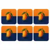 Mango - Vlakken - Bladeren - Oranje onderzetter kurk middel -3d