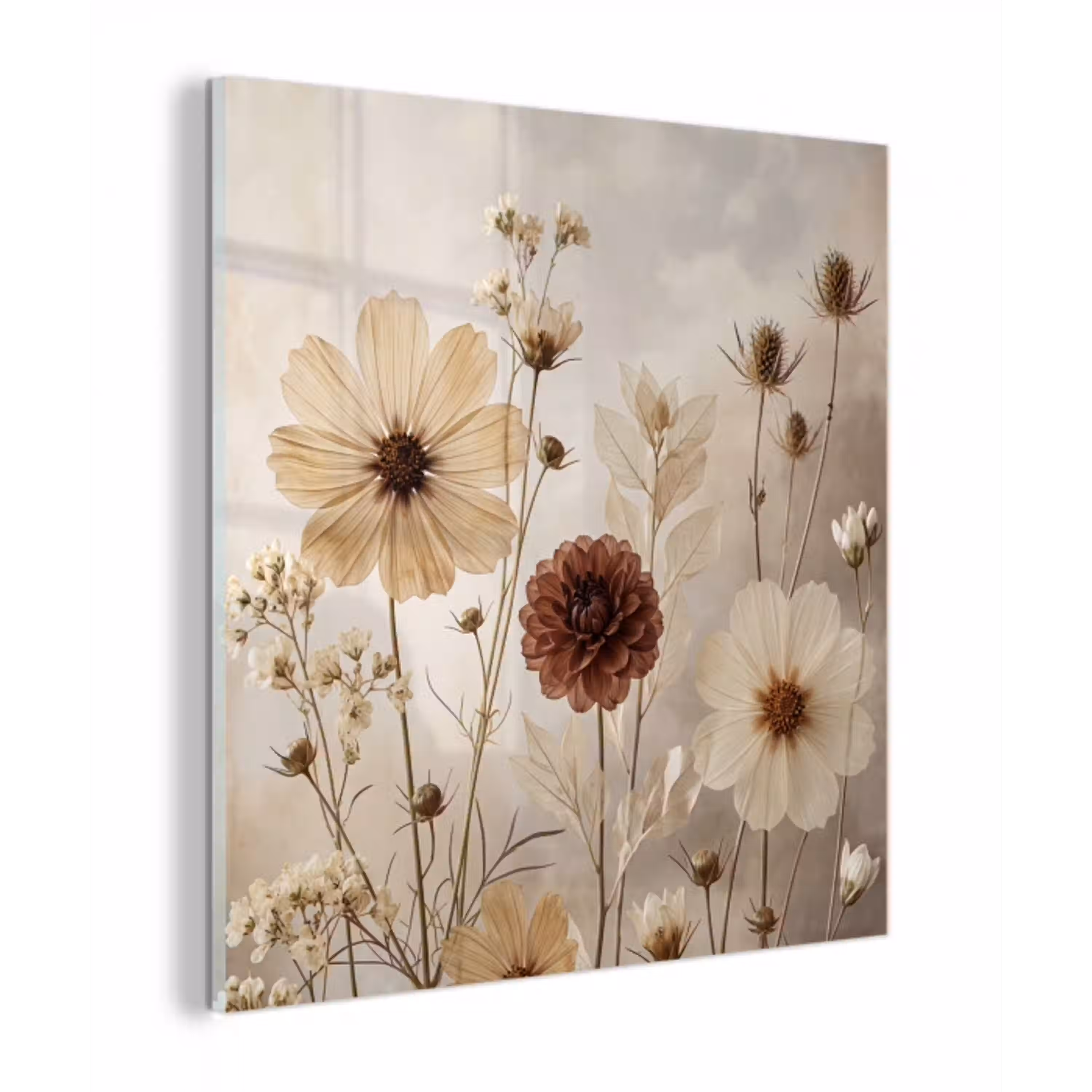 Wilde bloemen - Botanisch - Vintage - Natuur - Rustiek plexiglas 5mm klein -z3d