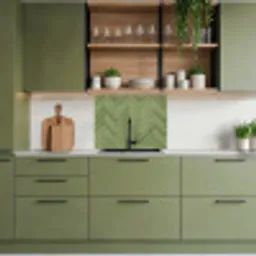 Visgraatstructuur - Tegels - Olijfgroen keuken achterwand 2 middel 865 -sfeer3