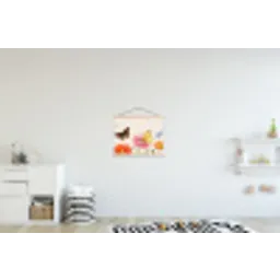 Vlinders - Klaprozen - Illustratie - Kleurrijk textielposter latten blank klein -kinderkamer