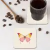 Vlinder - Illustratie - Roze onderzetter kurk middel -sfeer2