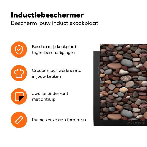 Aardse - Kiezel - Stenen Inductie beschermer vinyl 3mm klein 276 -zzzzzzz-td-ups