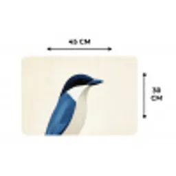 Illustratie - Blauw - Vogel Placemat vinyl groot -specs