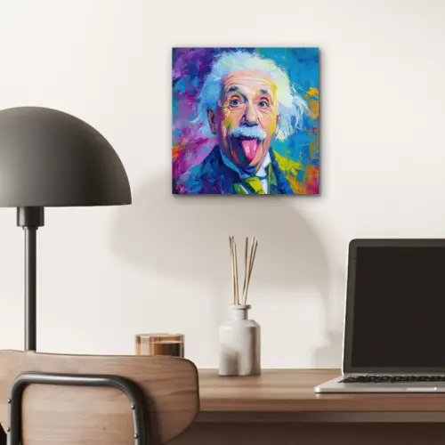 Oude man - Expressief - Kleurrijk aluminium wit klein -sfeer5