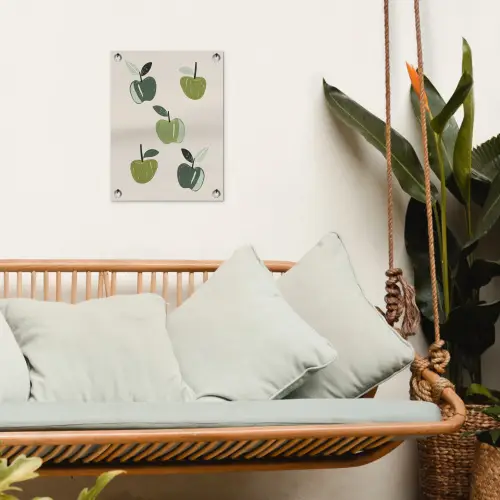 Appels - Groen - Illustratie - Bladeren tuinposter los doek klein -sfeer7