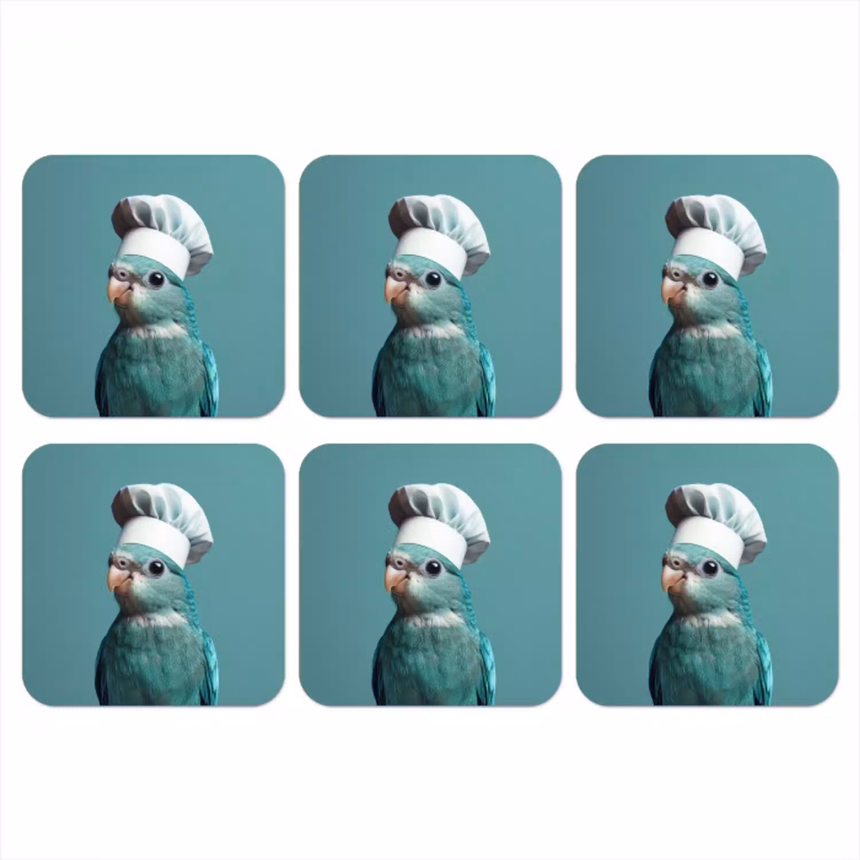 Parkiet - Vogel - Koksmuts - Cute onderzetter kurk middel -3d