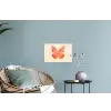 Vlinder - Minimalistisch - Roze Muursticker klein -plant