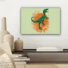 Dinosaurus - Groen - Planten - Cirkel canvas 2cm klein -sfeer6