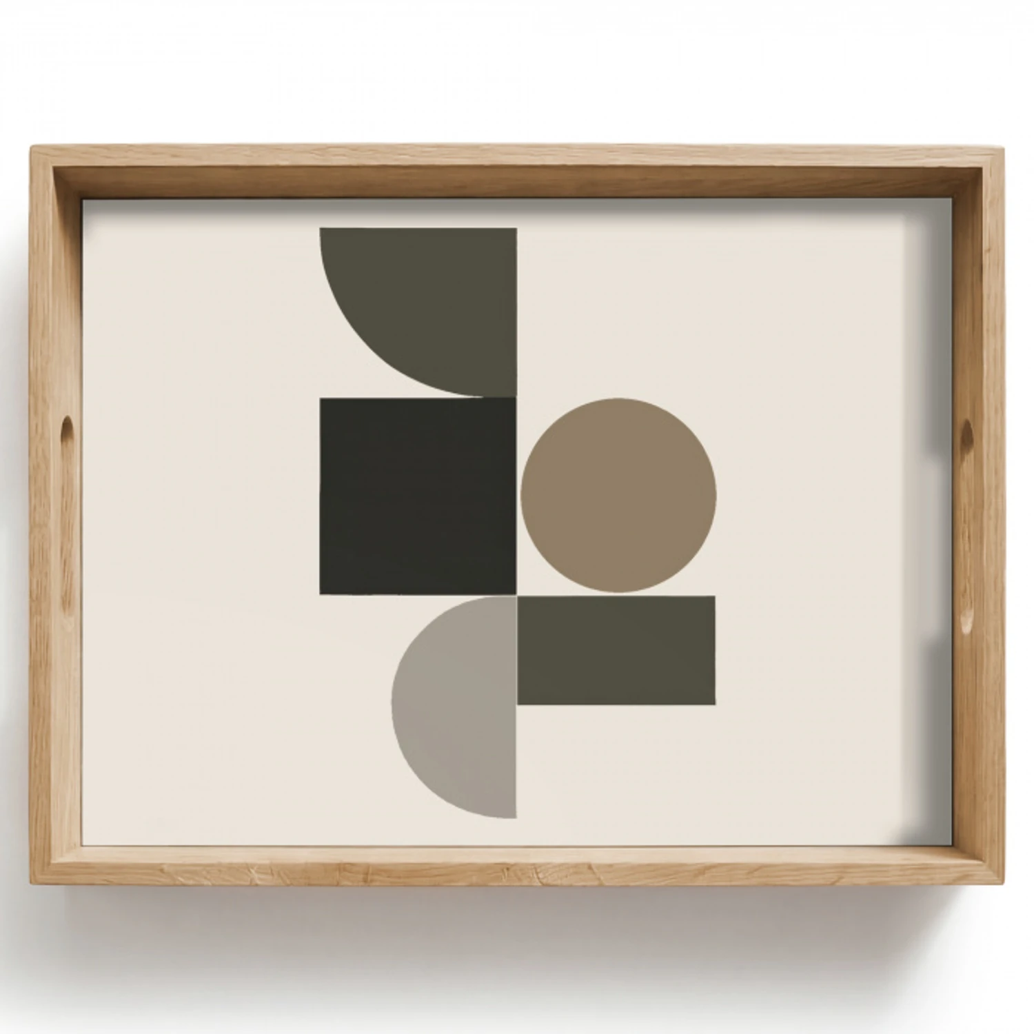 Aardetinten - Abstracte compositie - Eenvoudige vormen Dienblad Rechthoek middel -z3d_shopping