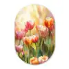 Tulpen - Sprookjesachtig - Kleurrijk Wandcirkel Ovaal Forex klein -3d