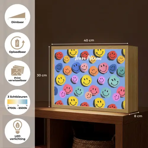 Smileys - Kleurrijk Light Box met batterij (Wandlamp kind) middel -USP_websiteoverzichtNL