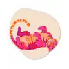 Tijger - Roze - Oranje Wandcirkel Organisch Forex 3mm klein -3d