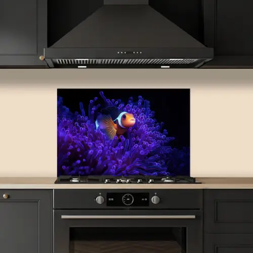 Koraal - Vis - Oranje - Zee keuken achterwand spatscherm klein -sfeer1