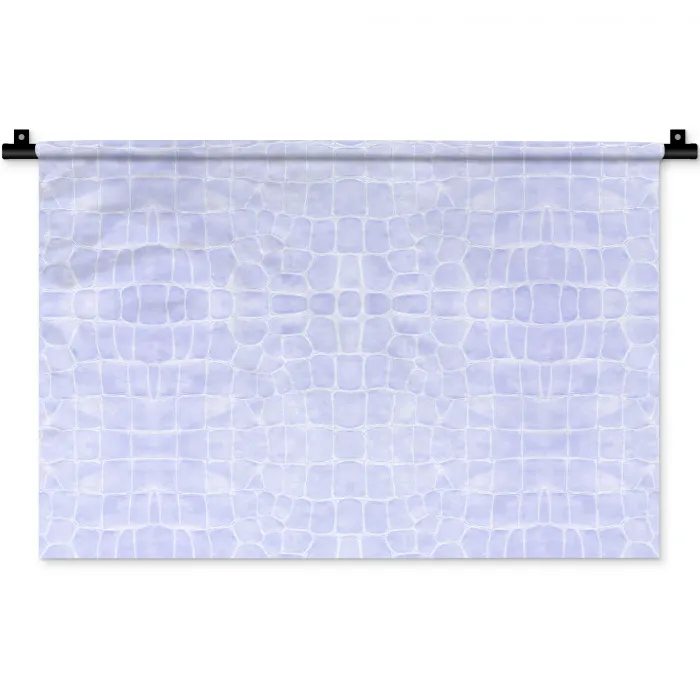 Krokodil - Leer - Pastel - Blauw Wandkleed katoen klein 269 -zz3d