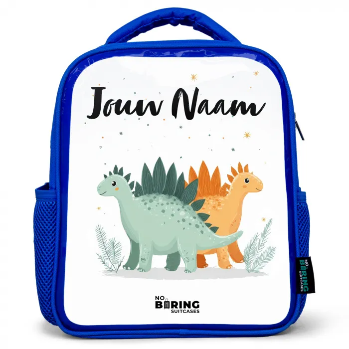 Dinos - Dieren - Sterren Kinderrugzak - Blauw middel -3d