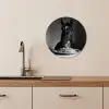 Paard - Bord - Pasta - Tafelkleed - Zwart Wit - Dieren KitchenYeah - Keuken - Wandcirkel Forex klein -sfeer3