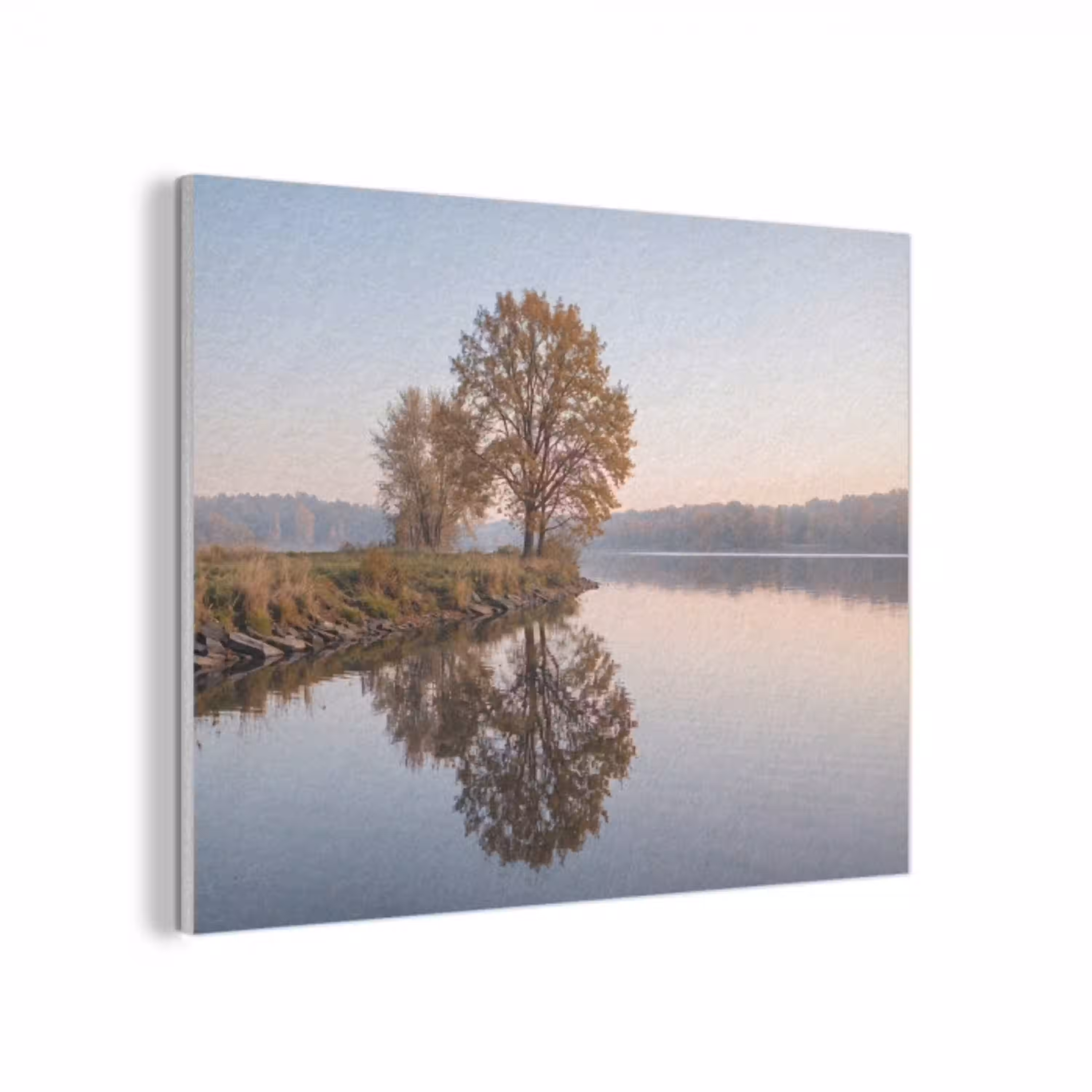 Bomen - Reflectie - Water - Zonsopgang - Serene PET vilt klein -3d