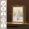 Winter - Bomen - Natuur - Acryl - Kunst Light Box met kabel (Tafellamp) klein -USP_NL