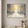 Winter - Abstract - Sneeuw - Natuur - Zon Textielframe zwart klein -sfeer2