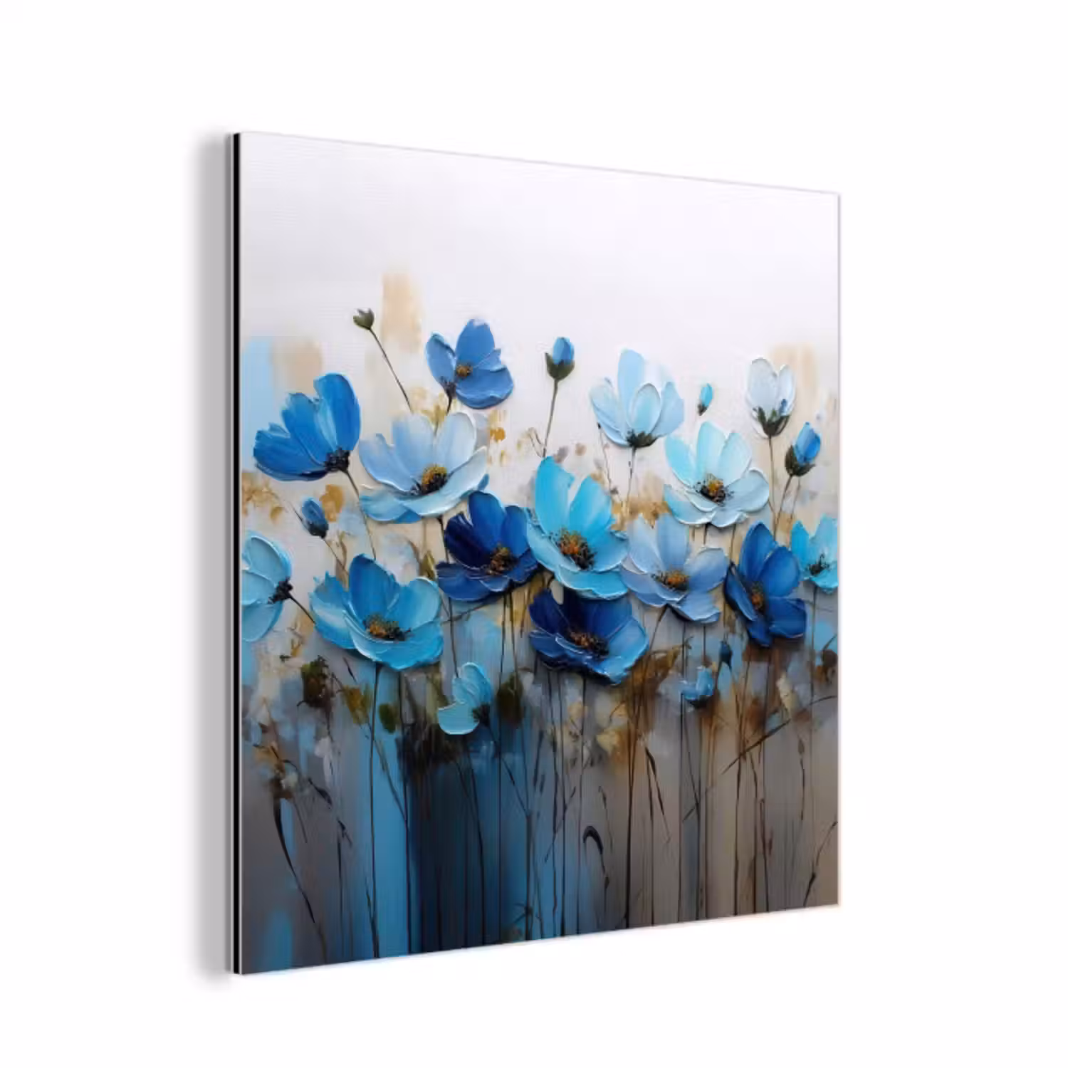 Aluminium schilderij - Bloemen - Schilderij - Blauw