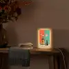 Retro - Jongen - Hond - Rood - Groen Light Box met kabel (Tafellamp) klein -sfeer4