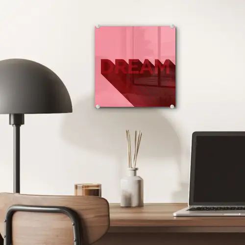 Dream - 3D - Rood - Roze plexiglas 5mm klein -sfeer6