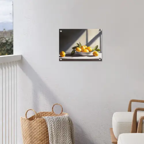 Citroenen - Stilleven - Geel tuinposter los doek klein -sfeer8