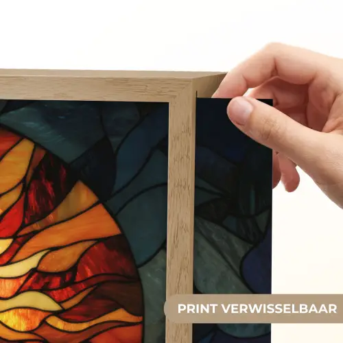 Mozaïek - Glas - Maan - Donkerblauw Light Box met batterij (Wandlamp) middel -USP_websiteprintNL