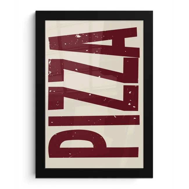 Pizza - Vintage - Decoratie - Japandi fotolijst zwart zonder passe partout klein -3d