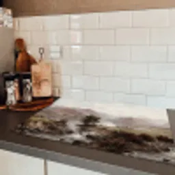 Berglandschap - Meer - Bergen - Vallei - Klassiek Inductie beschermer vinyl 3mm klein -sfeer3