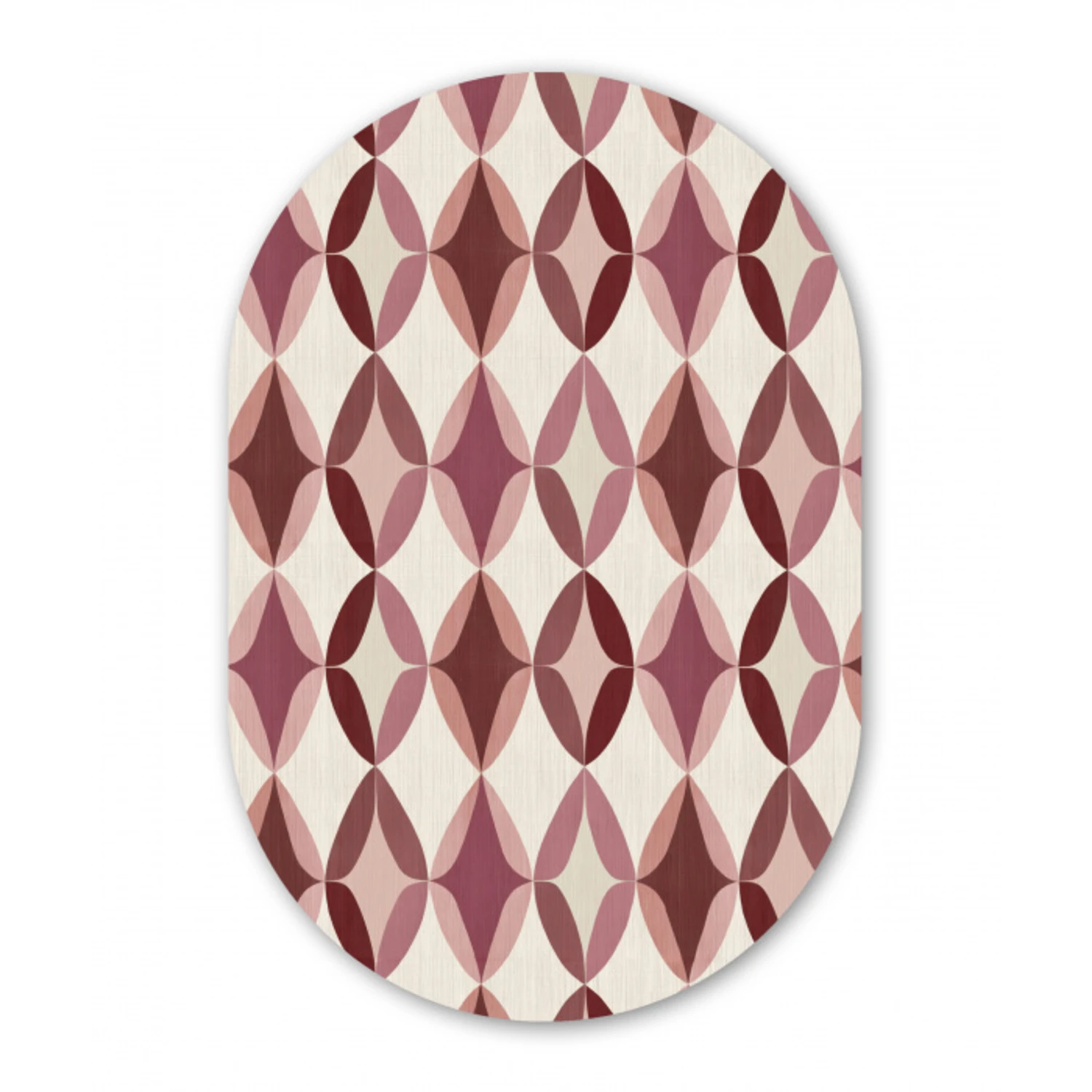 Ovaal - Textuur - Roze Wandcirkel Ovaal Aluminium middel 839 -3d