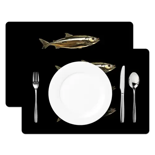 Vissen - Goud - Zwart Placemat vinyl groot -zzsfeer2_Kitchenyeah-website