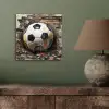 Voetbal - Muur - Zwart - Wit aluminium wit klein -sfeer2