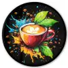 Koffie - Graffiti - Drinken - Abstract Fotolijst rond zonder passe partout klein -3d