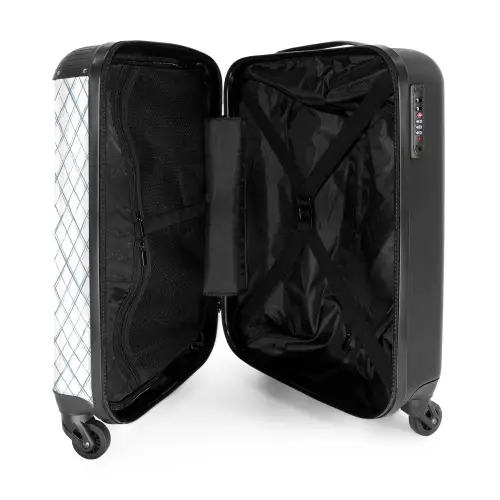 Diagonaal kruisende lijnen op een wit vlak NBS - Handbagage koffer - Kinderen Unisex middel -binnenkant