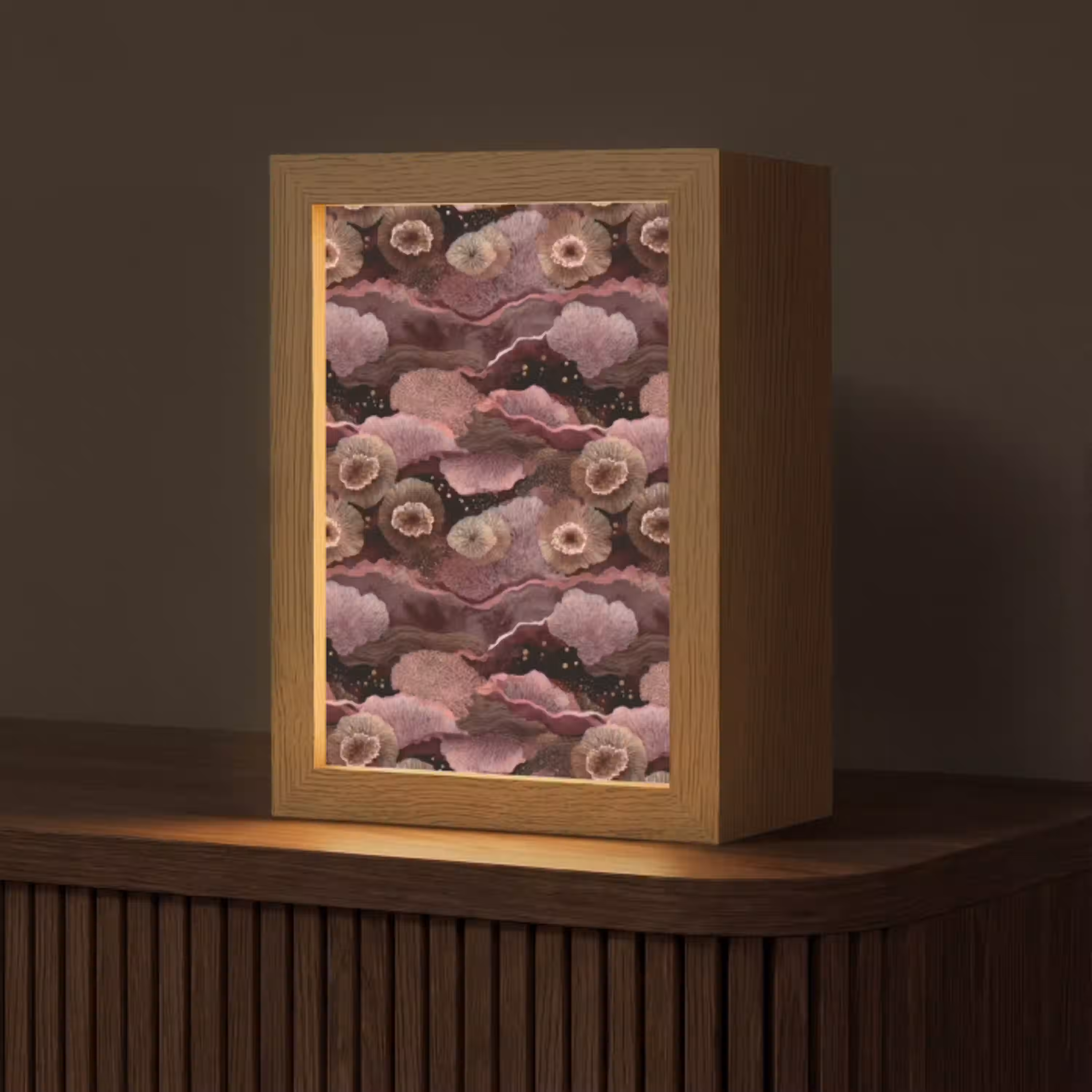 Koraal - Organisch - Roze Light Box met kabel (Tafellamp) klein 925 -z3d_website