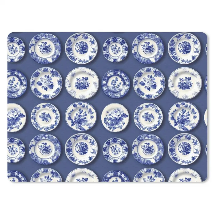 Borden - Floraal - Blauw muismat rubber klein 262 -3d