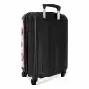 Roze smiley's op een roze achtergrond NBS - Handbagage koffer - Kinderen Unisex middel -achterkant