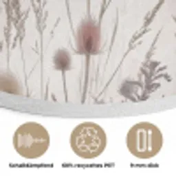 Weidebloemen - Design - Sepia Akoestische PET Vilt - Rond klein -closeup_DE