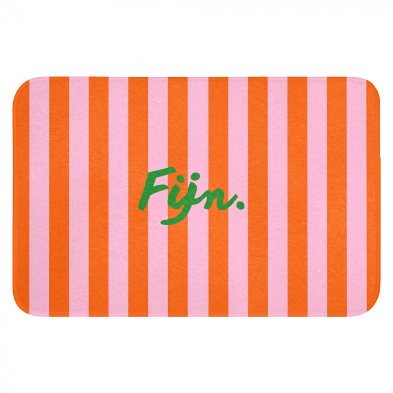 Patroon - Oranje - Fijn - Strepen Badmat klein -3d
