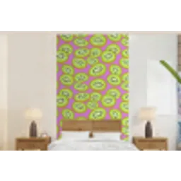 Kiwi - Speels - Groen fotobehang vinyl groot 64 -bed