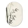 Japandi - Bamboe - Beige Wandcirkel Ovaal Forex klein -3d