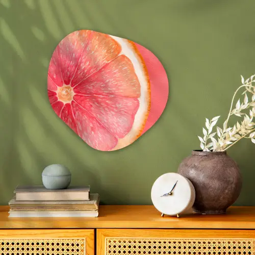 Grapefruit - Roze - Levendig Wandcirkel Organisch Forex 3mm klein -sfeer2