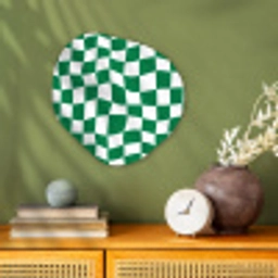 Schaakbord - Golvend - Groen Wandcirkel Organisch Forex 3mm klein 629 -sfeer2