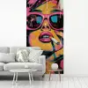 Portret - Vrouw - Abstract - Zonnebril fotobehang vinyl groot -woonkamer