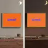 See the good - Paars - Oranje - Smiley Light Box met batterij (Wandlamp) middel -sfeer3