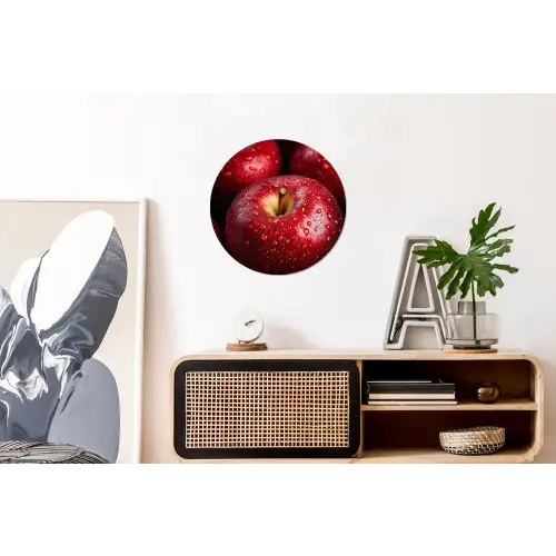 Rood - Appels - Fruit Wandcirkel aluminium klein -kantoor