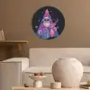 Retro - Kerstman - Rendieren - Kerstboom Akoestische PET Vilt - Rond klein -sfeer1